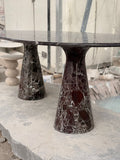 Rosso Levanto Marble Dining Table: Natural Burgundy Stone Centerpiece