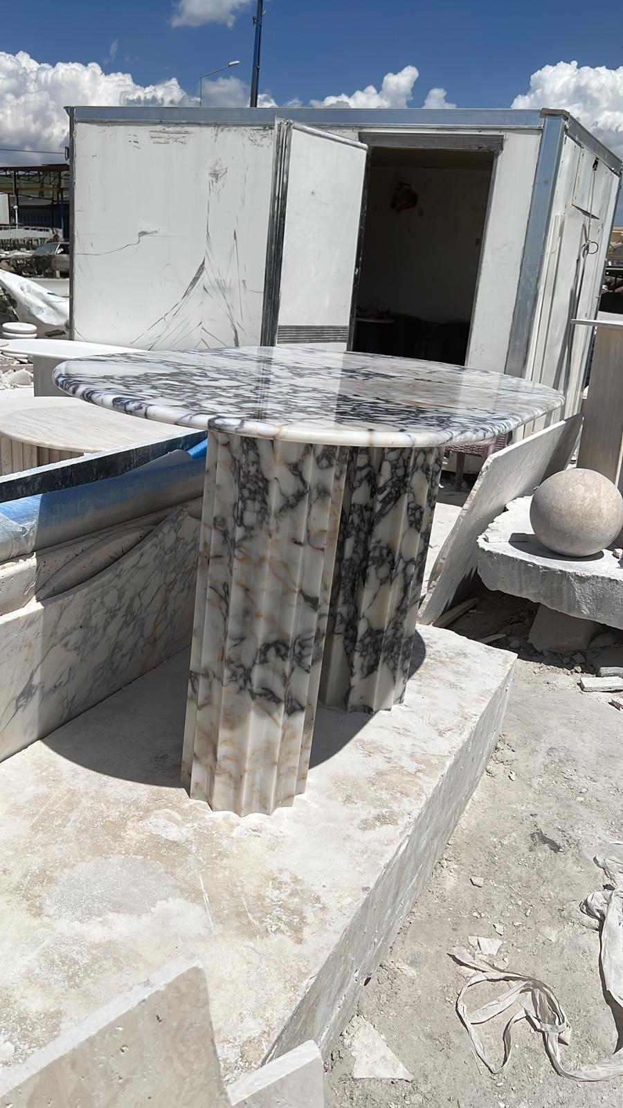 Luxury Afyon Violet Marble Dining Table Special Design