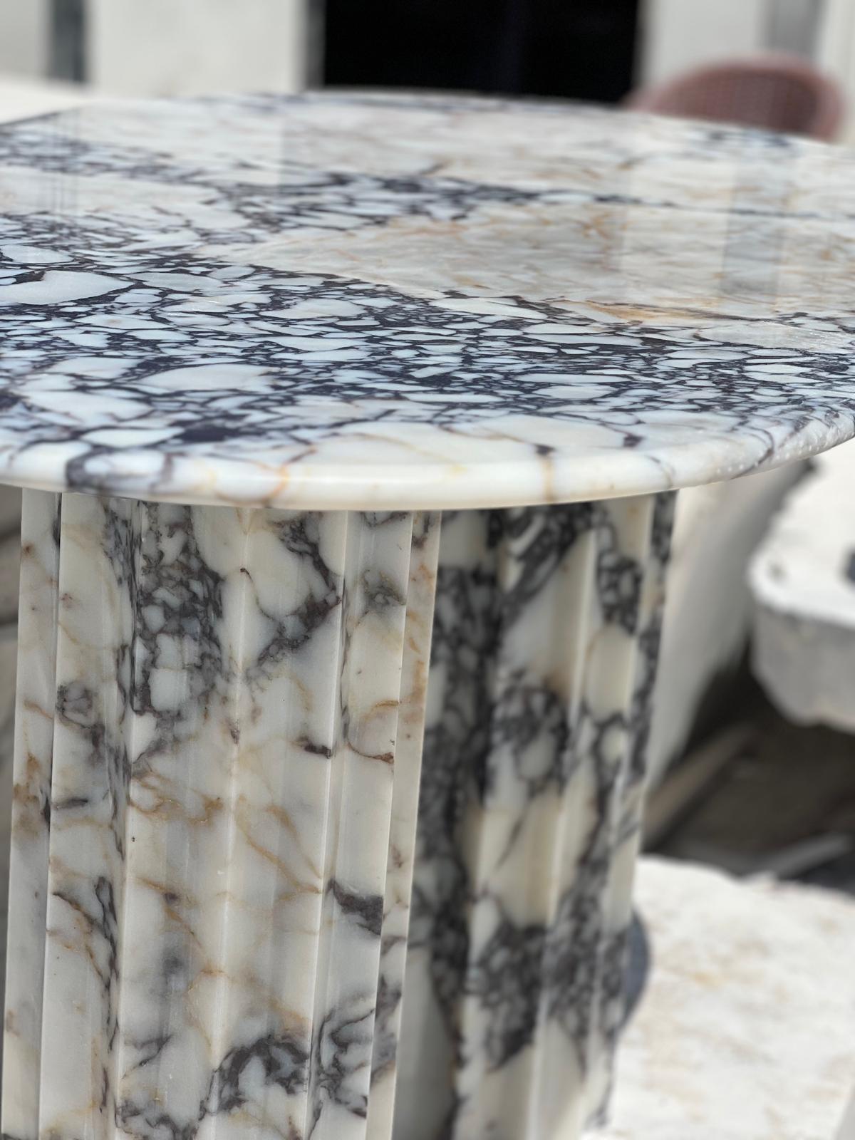 Luxury Afyon Violet Marble Dining Table Special Design