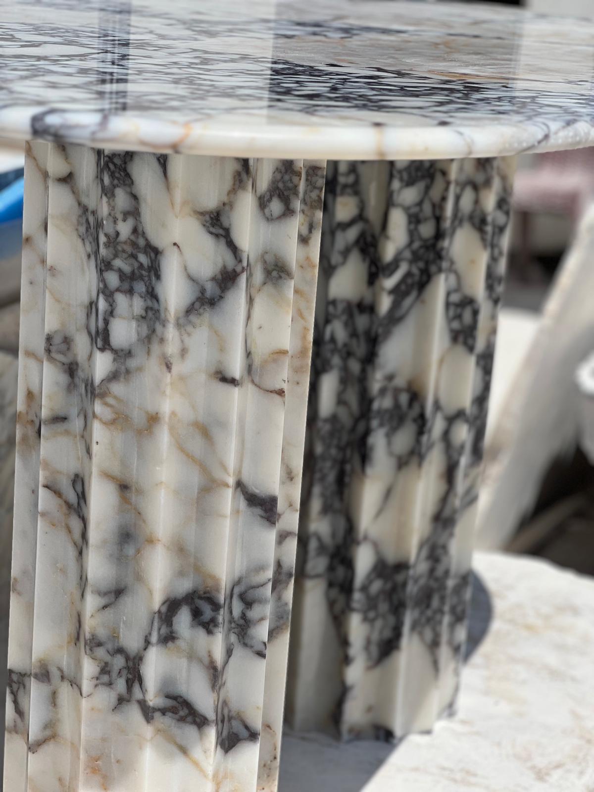 Luxury Afyon Violet Marble Dining Table Special Design