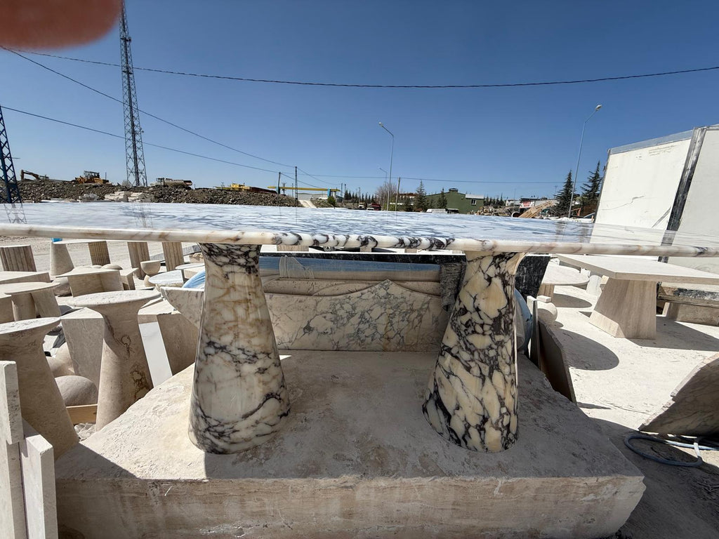 Afyon Violet Luxury Marble Dining Table Special Design