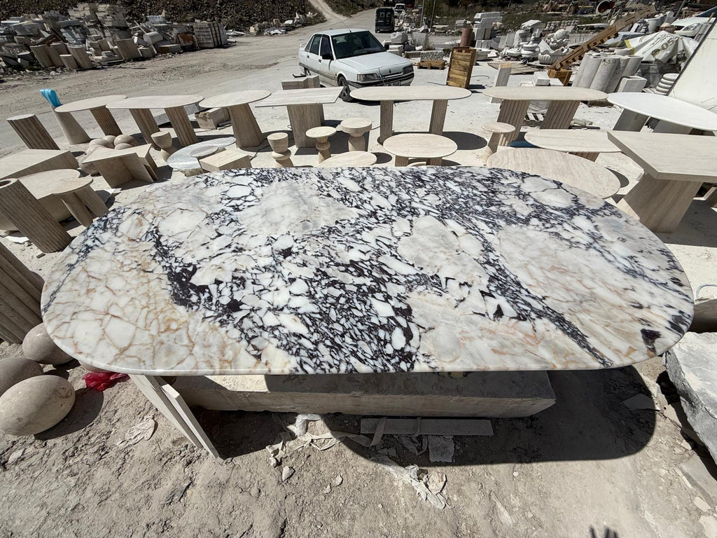 Afyon Violet Luxury Marble Dining Table Special Design