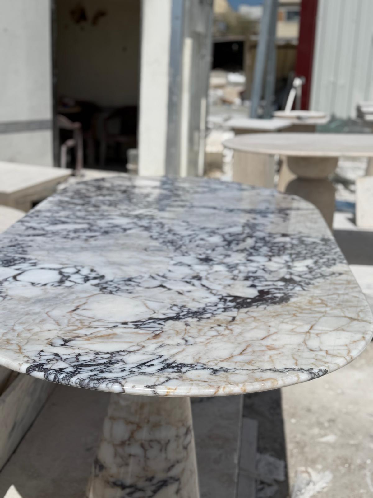Afyon Violet Luxury Marble Dining Table Special Design