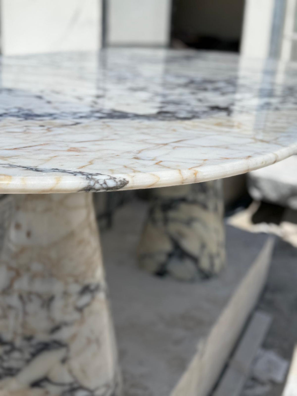 Afyon Violet Luxury Marble Dining Table Special Design