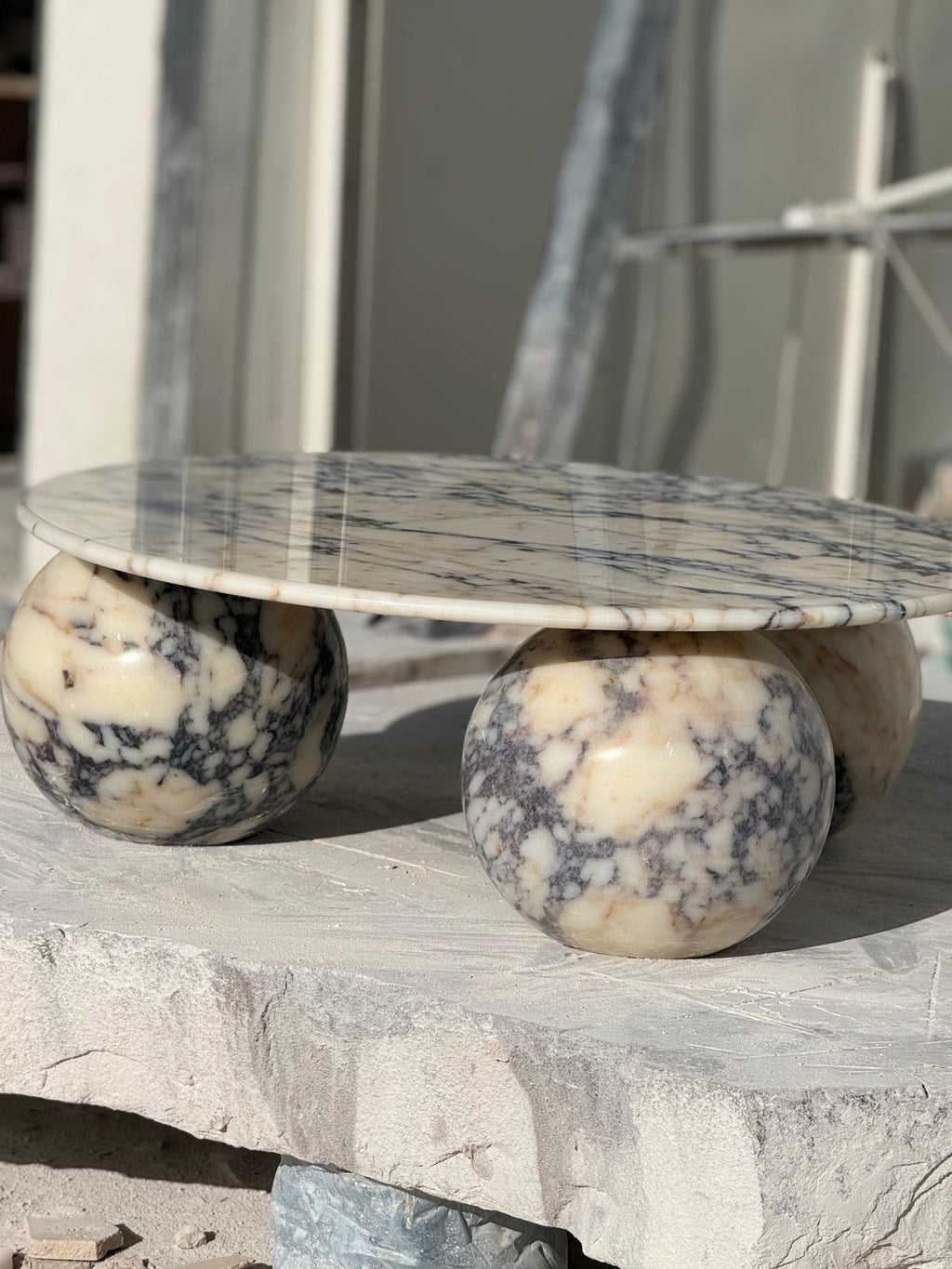The Imperial Violet: Authentic Afyon Vialo Marble Coffee Table