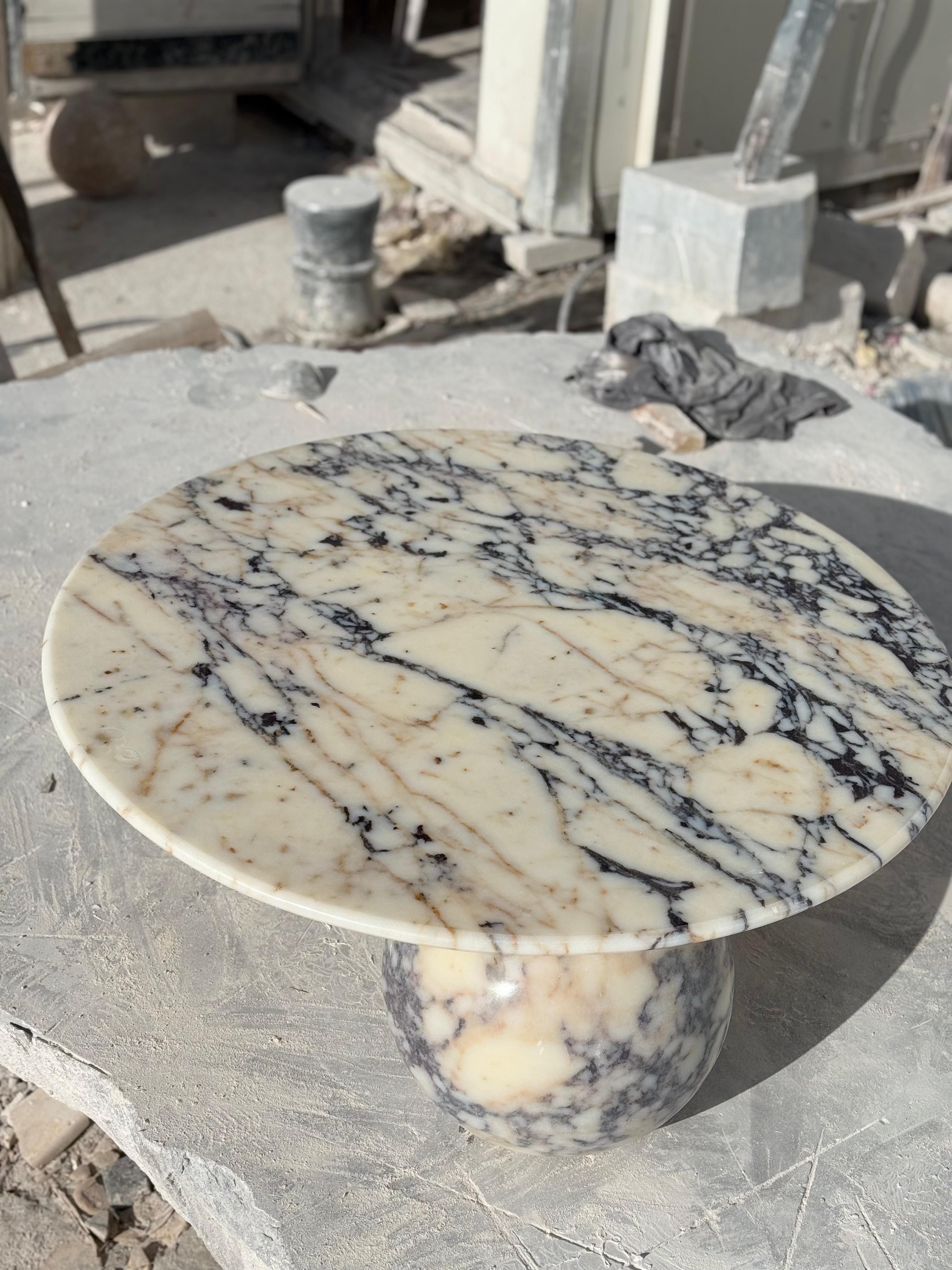 The Imperial Violet: Authentic Afyon Vialo Marble Coffee Table