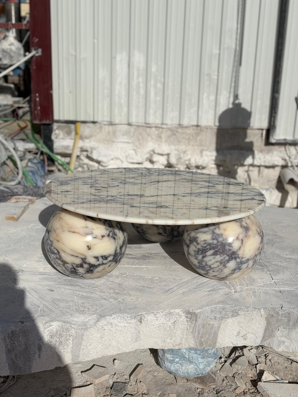 The Imperial Violet: Authentic Afyon Vialo Marble Coffee Table