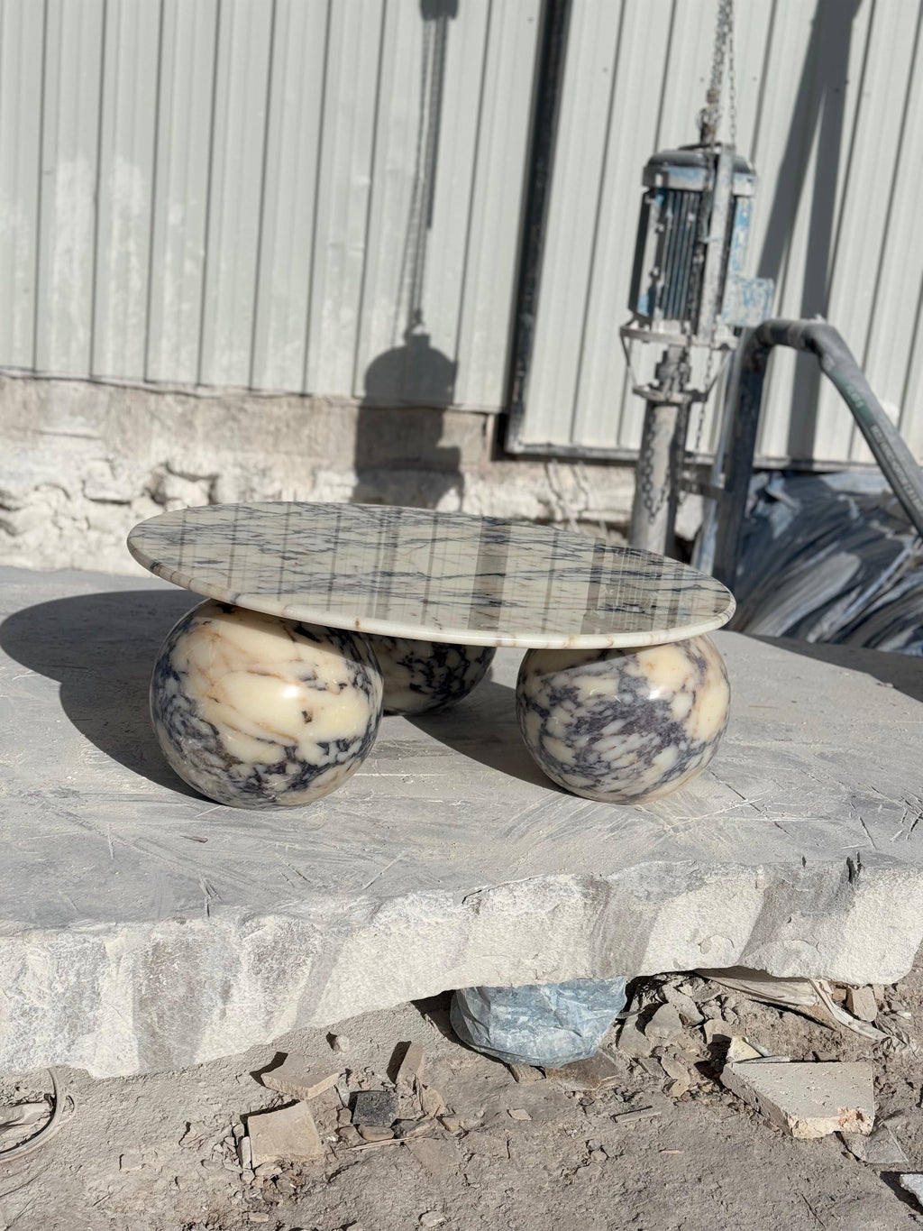 The Imperial Violet: Authentic Afyon Vialo Marble Coffee Table